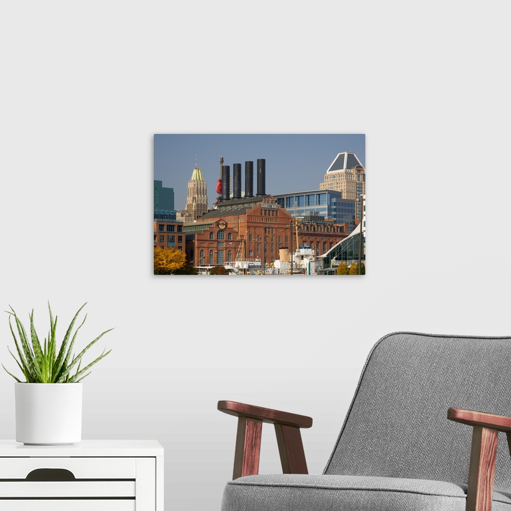 A modern room featuring BALTIMORE, MARYLAND. USA. Renovated buildings, Baltimore Waterfront.