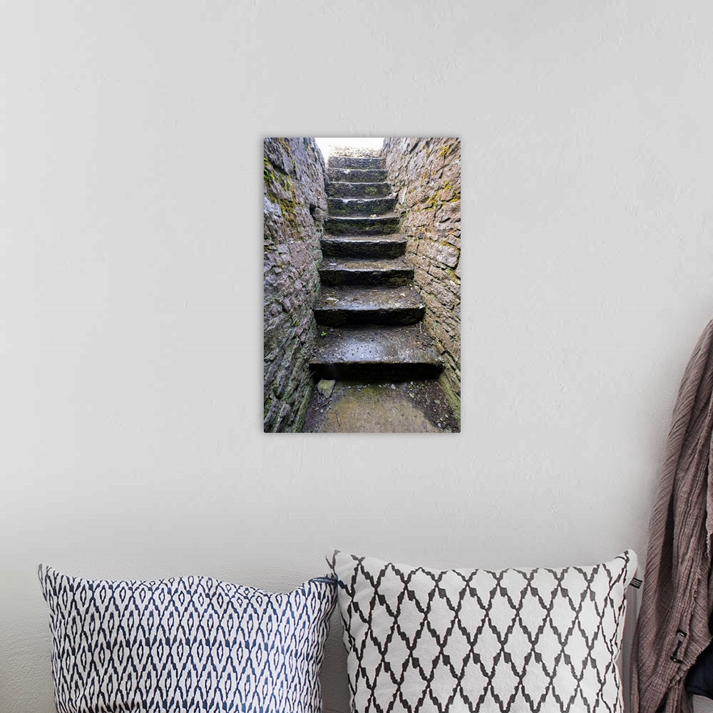 A bohemian room featuring Ross Errily Friary. Located in County Clare, Ireland. These ancient stairs lead to a room that no...