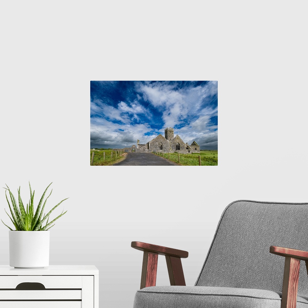 A modern room featuring Ross Errily Friary. Located in County Clare, Ireland.