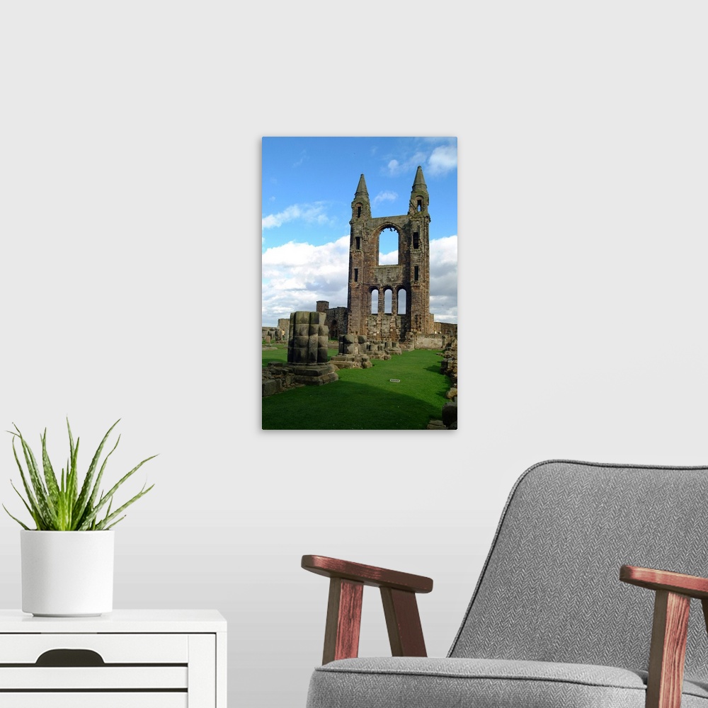 A modern room featuring Ruins of St Andrew's Cathedral, 1160. Scotland