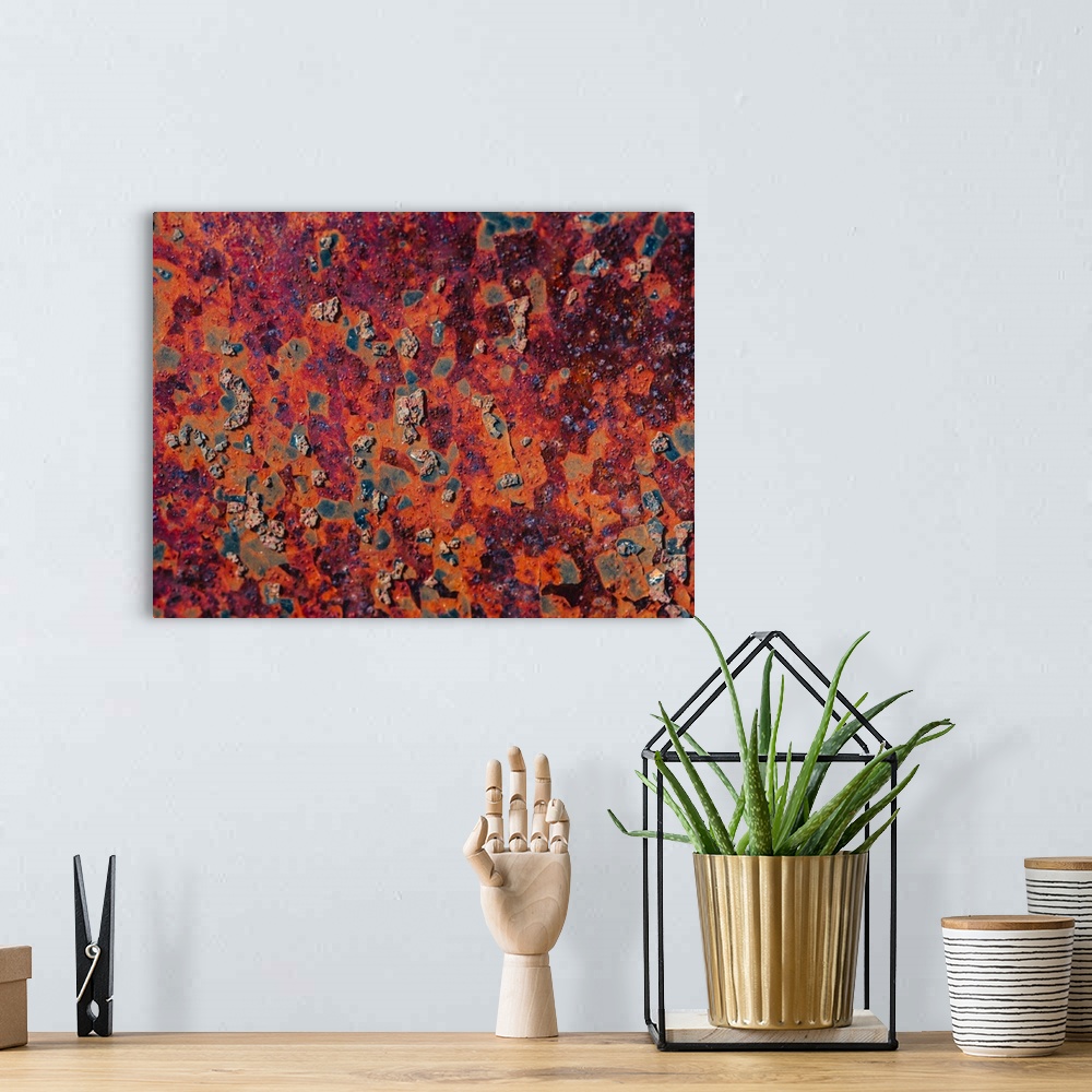 A bohemian room featuring Rust abstract.