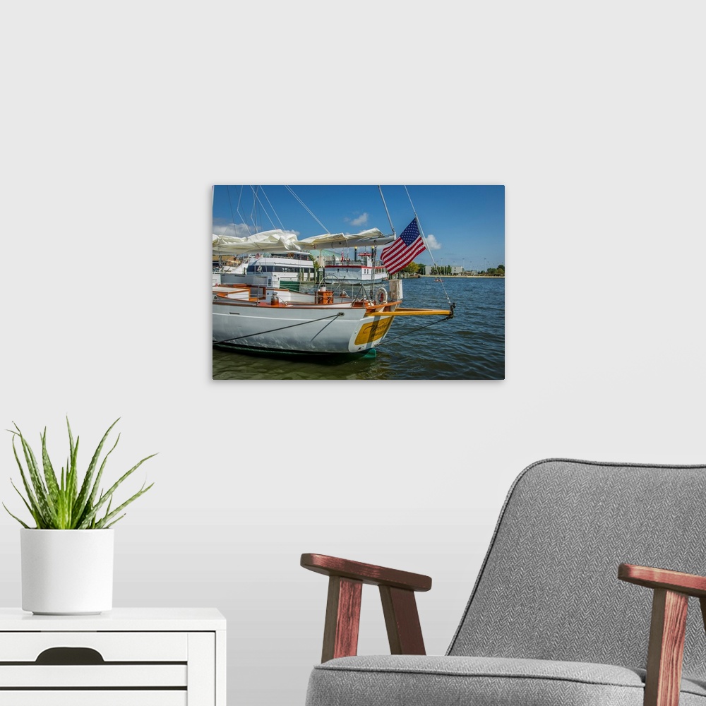 A modern room featuring Sailing in the Chesapeake Bay off historic Annapolis, Maryland.