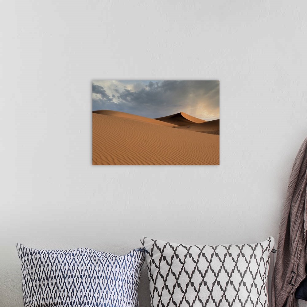 A bohemian room featuring Sand Dunes Glow Orange At Sunset In The Sahara Desert