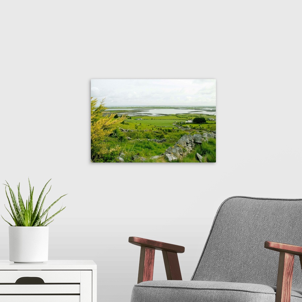 A modern room featuring Galway, Ireland. Scenic drives along the Cliff's Coastal Drive in Western Ireland outside of Galw...