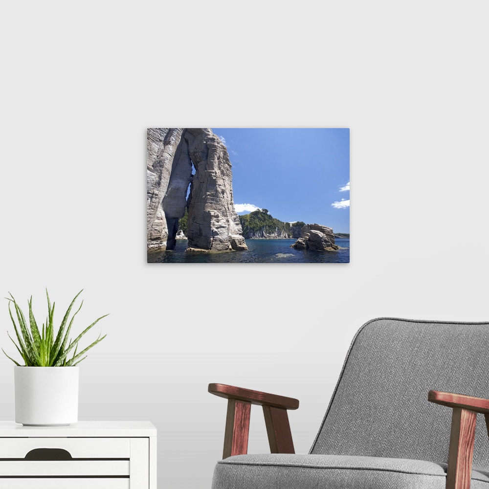 A modern room featuring Sea Stack and Cliffs near Hahei, Coromandel Peninsula, North Island, New Zealand