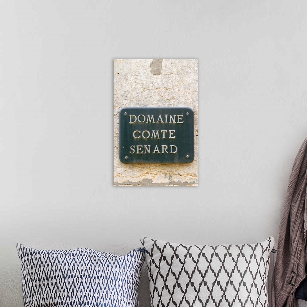 A bohemian room featuring Sign at Domaine Comte Senard in Aloxe-Corton, Bourgogne
