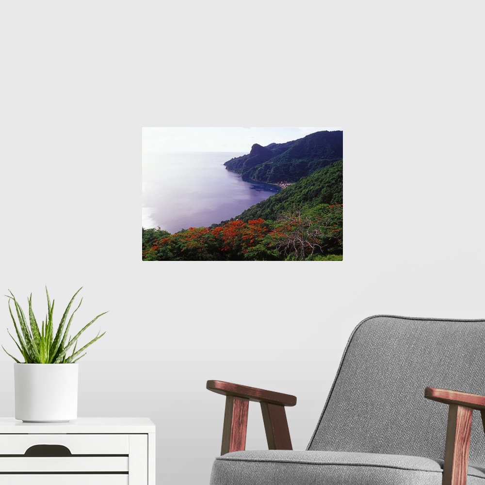 A modern room featuring Soufriere, Soufriere Bay, Southern Coast, Dominica, Caribbean.