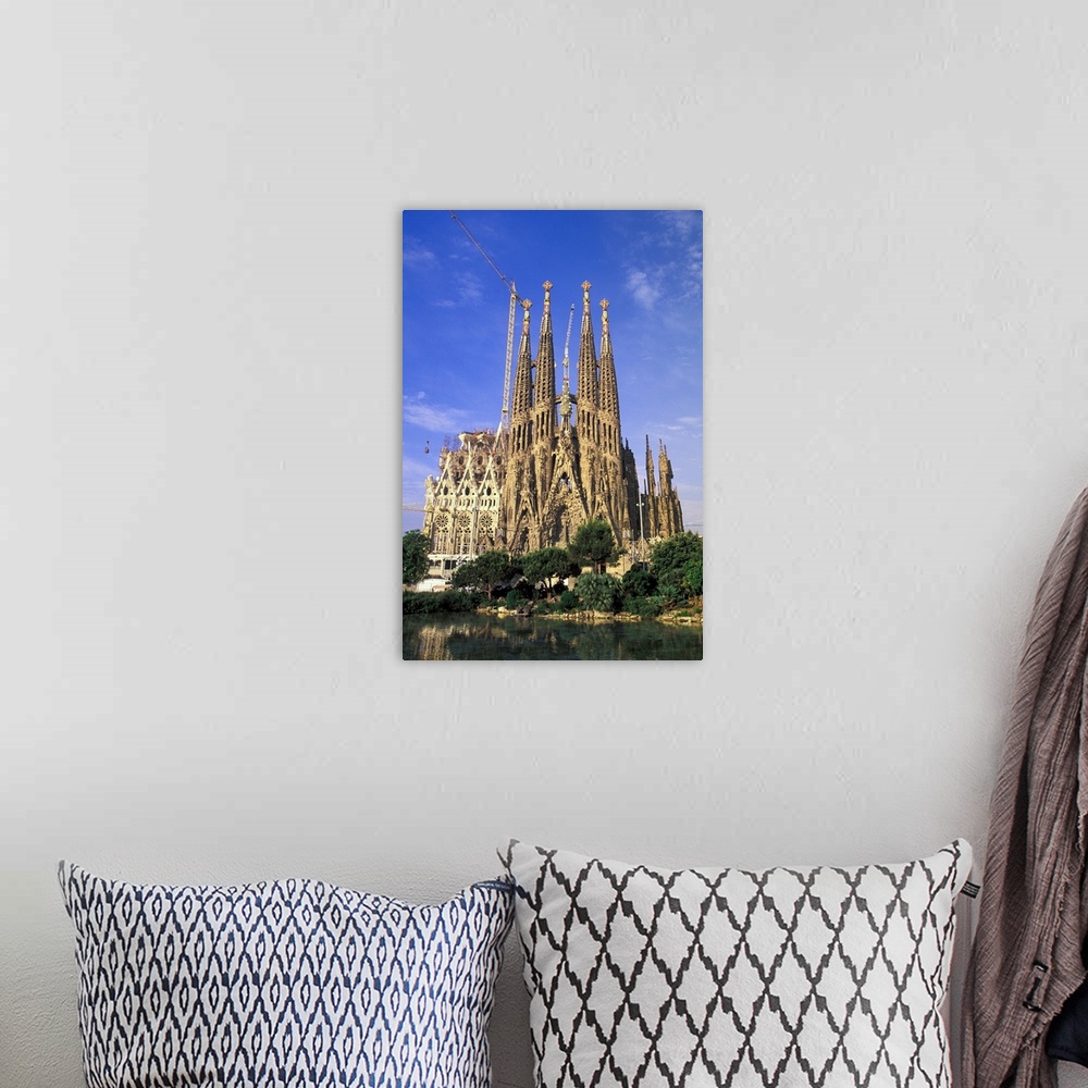 A bohemian room featuring Europe, Spain, Barcelona. Sagrada Familia Cathedral, designed by Antoni Gaudi