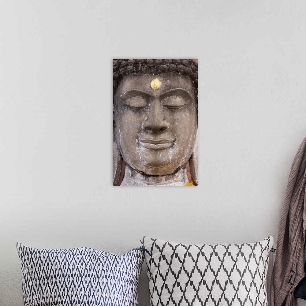 A bohemian room featuring Statue face at the Ayutthaya Historical Park, Thailand