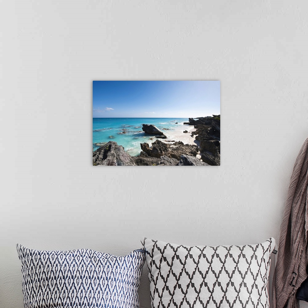 A bohemian room featuring Stonehole Bay beach, Bermuda.