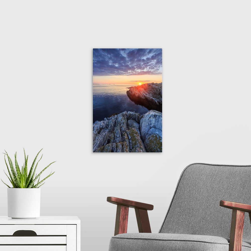 A modern room featuring Sunrise on Appledore Island in the Isles of Shoals off the coast of Portsmouth, New Hampshire.