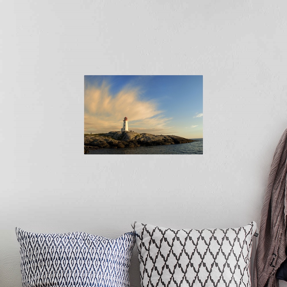A bohemian room featuring Sunset at Peggy's Point Lighthouse, Peggy's Cove, Nova Scotia, Canada