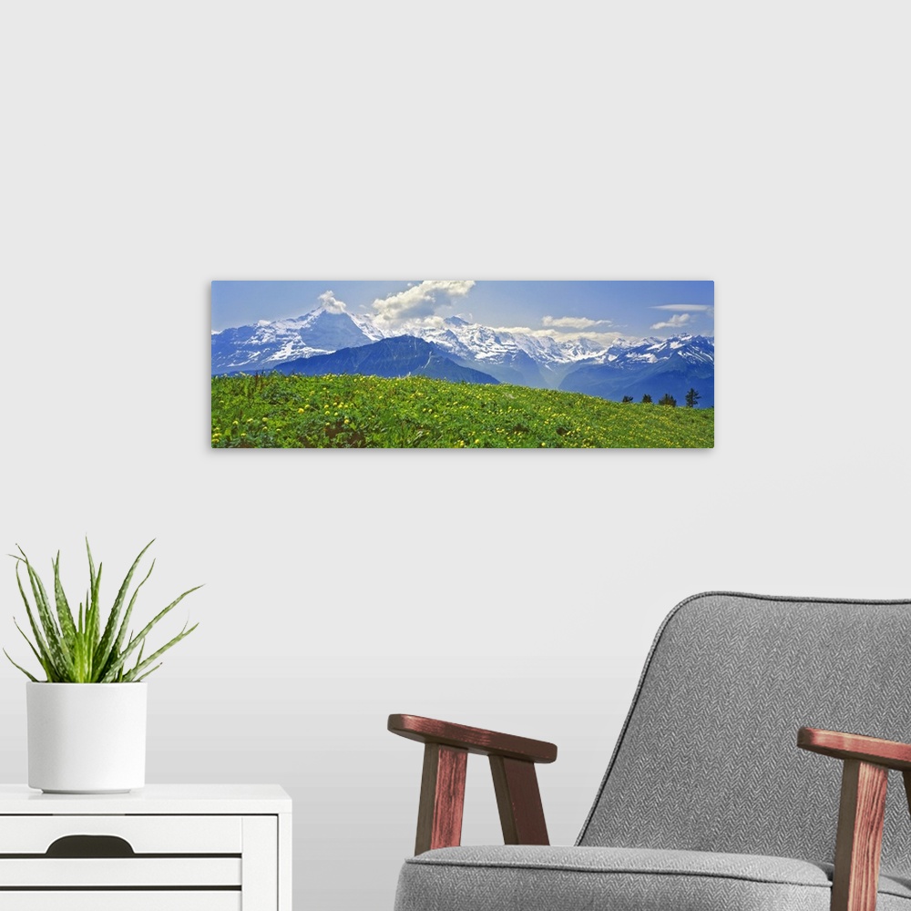 A modern room featuring Europe, Switzerland, Schniggeplatte. The view from the Schniggeplatte includes the Eiger, the Mon...
