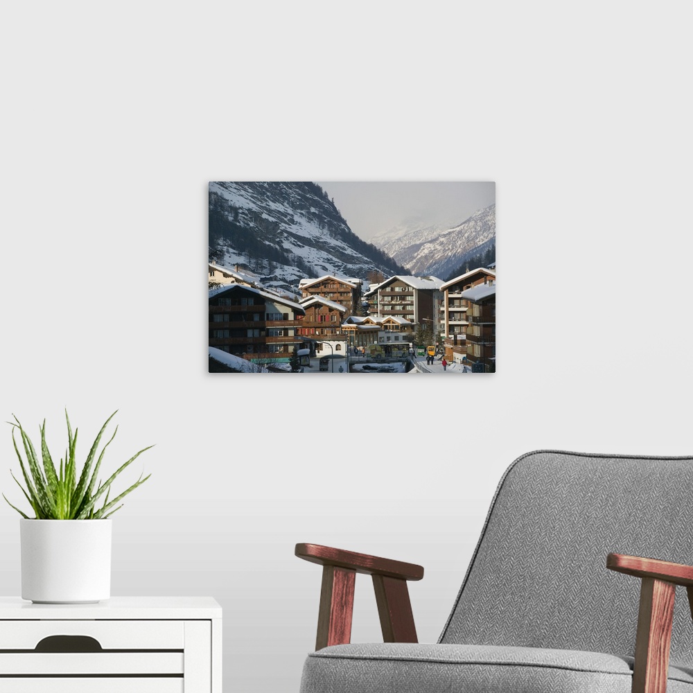 A modern room featuring SWITZERLAND-Wallis/Valais-ZERMATT:Ski Chalets  / Winter