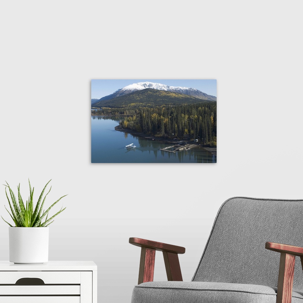 A modern room featuring Tatogga Lake, Tatogga, British Columbia
