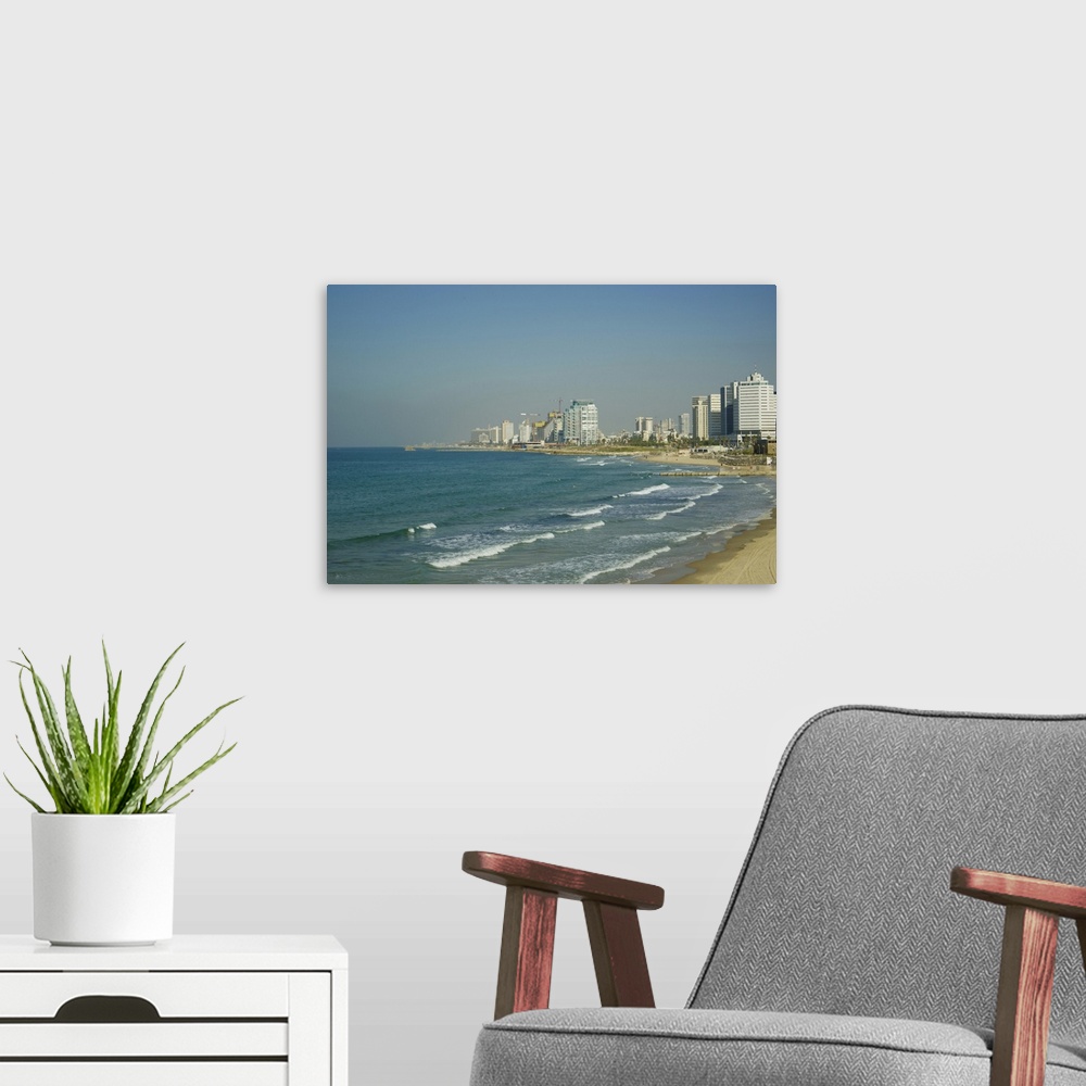 A modern room featuring Israel, Tel Aviv: along the coastline, beach,