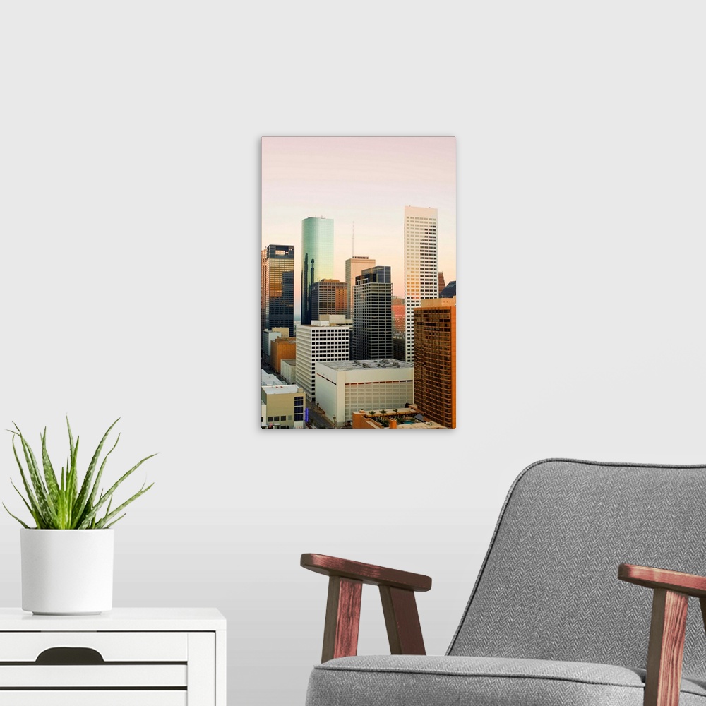 A modern room featuring Texas, Houston, Downtown Skyline.