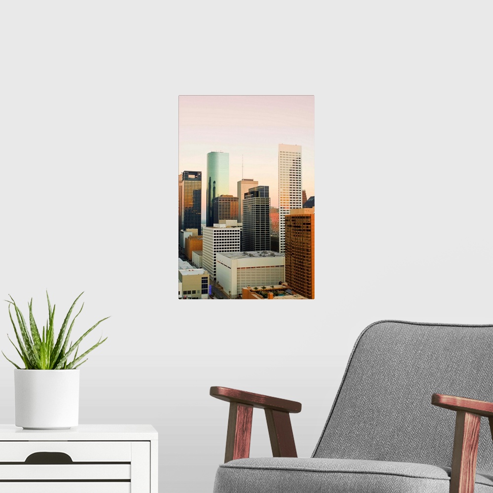 A modern room featuring Texas, Houston, Downtown Skyline.