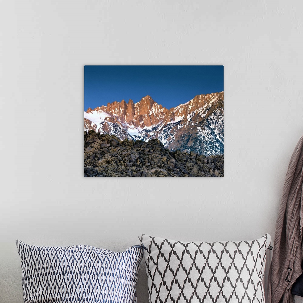 A bohemian room featuring USA, California, Mt Whitney. The Alabama Hills lead to Mt Whitney and the Sierra Nevada Mountains...