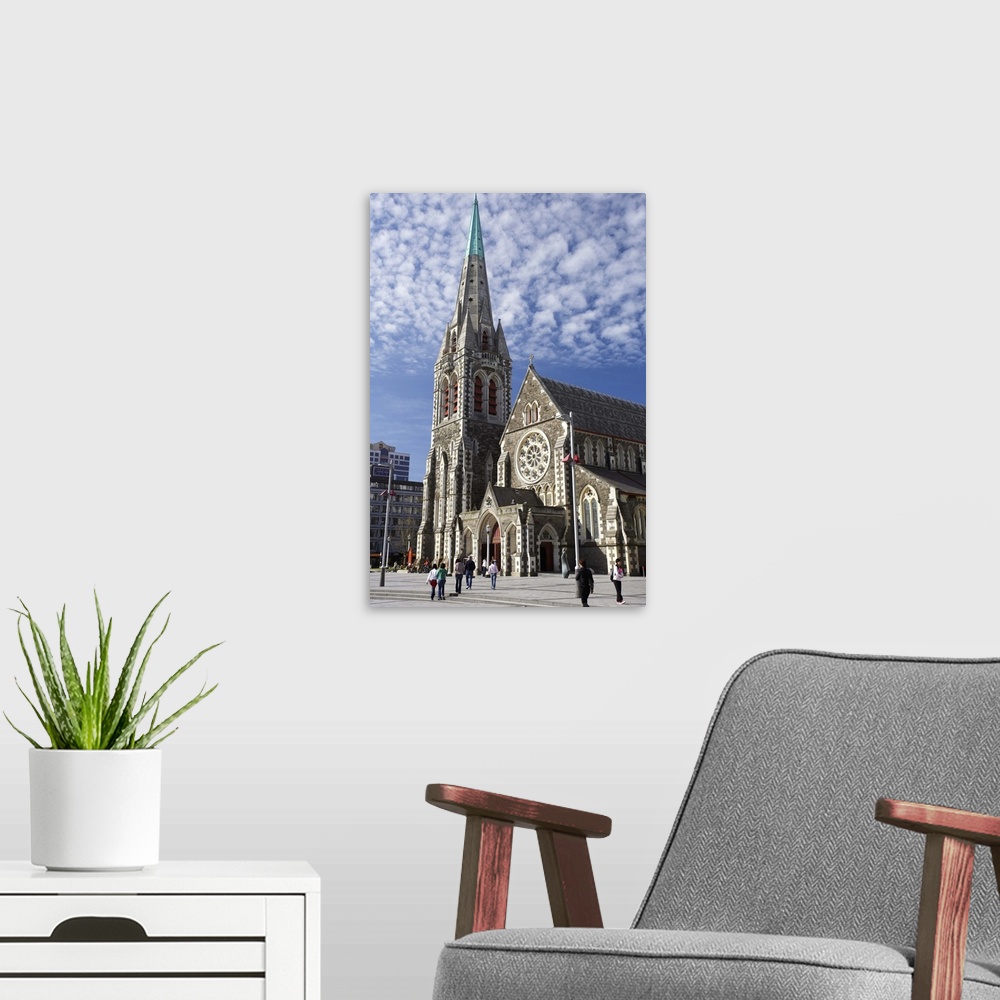 A modern room featuring Cathedral Church of Christ, Cathedral Square, Christchurch, Canterbury, South Island, New Zealand
