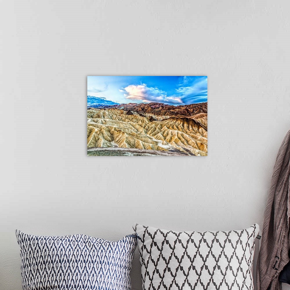 A bohemian room featuring California, Death Valley, Death Valley National Park, Zabriskie Point, USA.