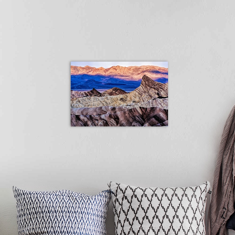 A bohemian room featuring California, Zabriskie Point, Death Valley National Park, Death Valley, USA.
