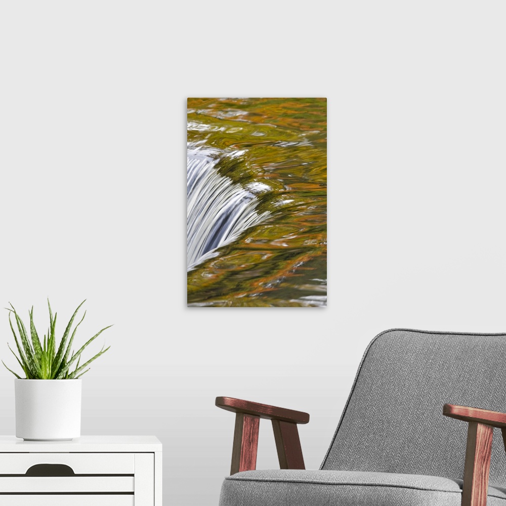 A modern room featuring Trees reflect in cascade above Bond Falls on the Middle Fork of the Ontonagon river near Paulding...