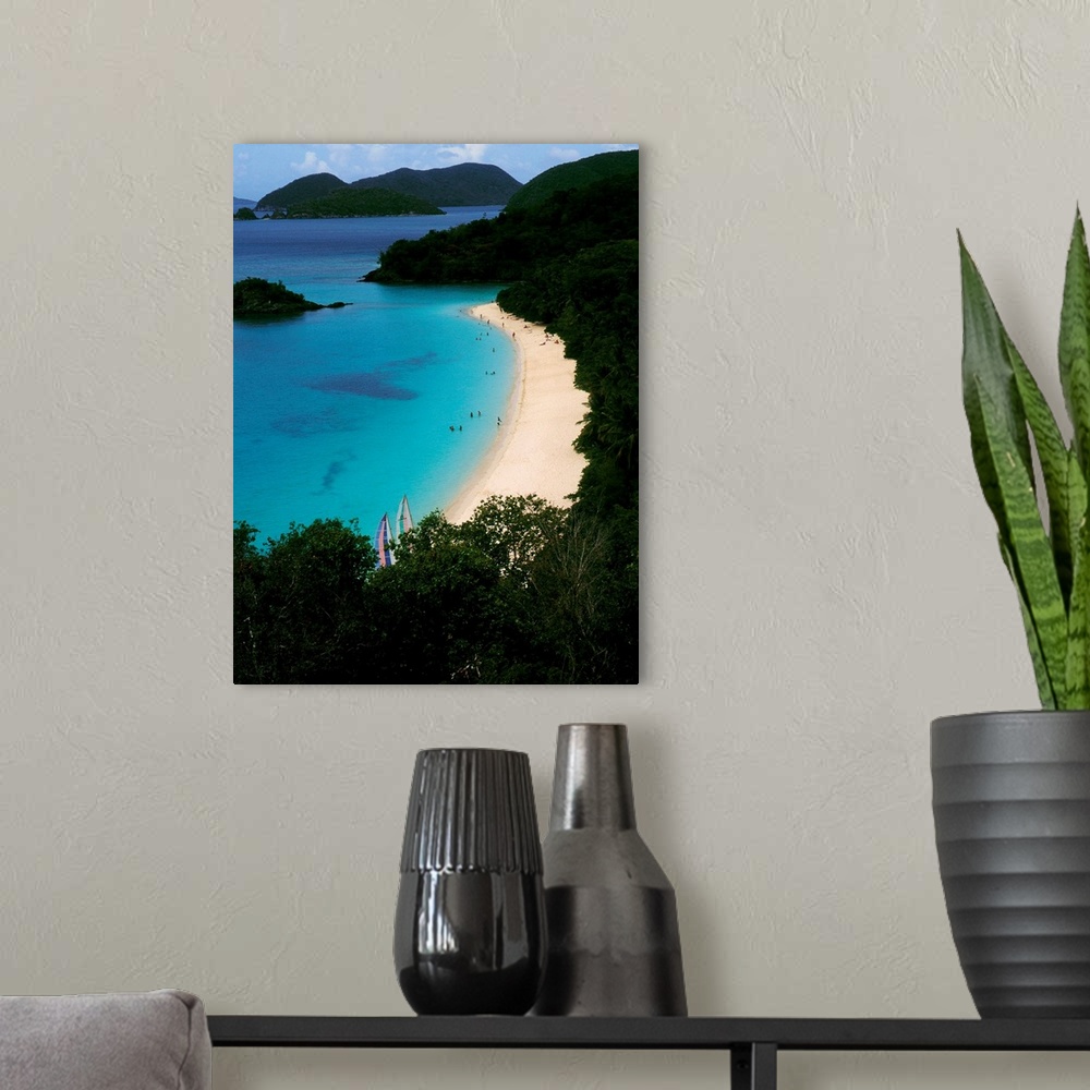 A modern room featuring Trunk Bay Beach, St. Johns: One of the beaches best in the world.