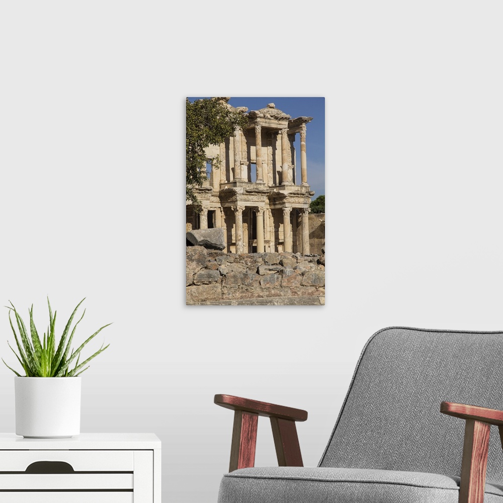 A modern room featuring Turkey, Izmir, Kusadasi, Ephesus. The library of Ephesus..