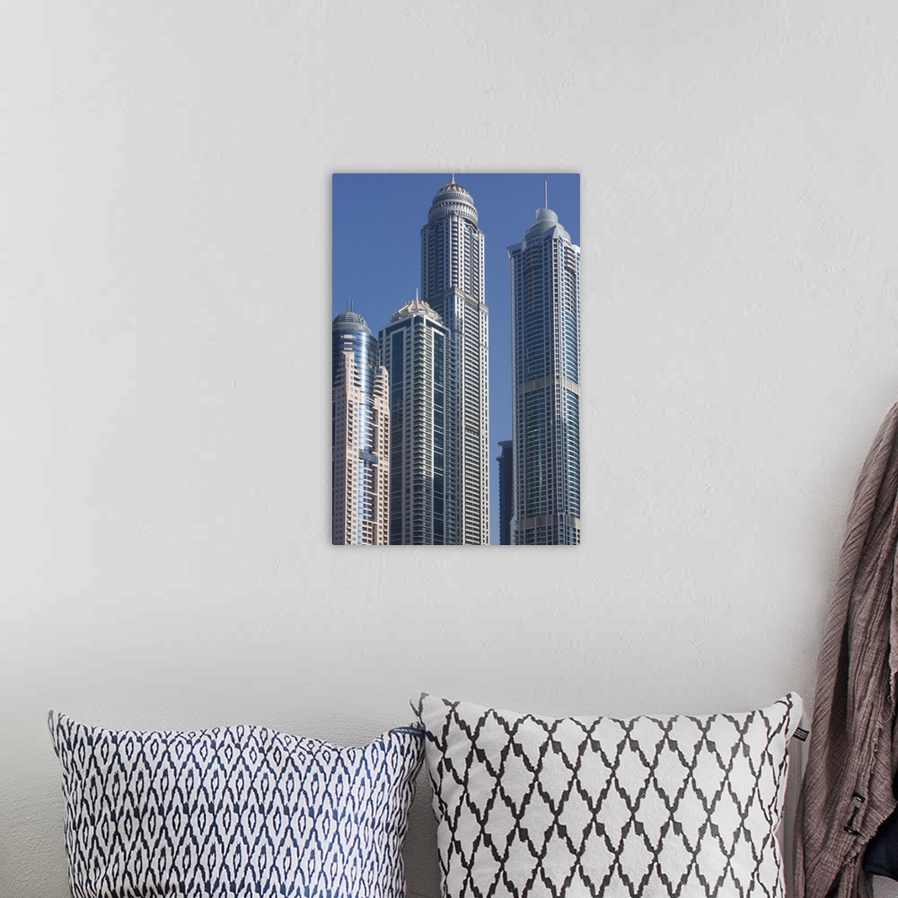A bohemian room featuring UAE, Dubai, Dubai Marina, high rise buildings