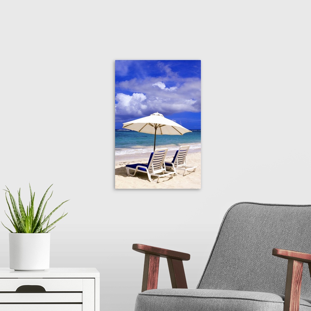 A modern room featuring Umbrellas on Dawn Beach, St. Maarten, Caribbean