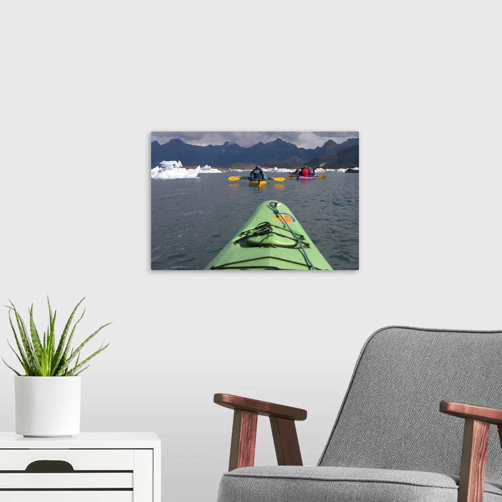 A modern room featuring USA, Alaska, kayaking in and around the Columbia Glacier.