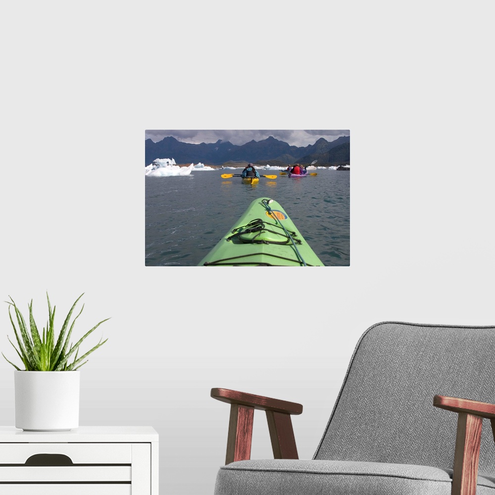 A modern room featuring USA, Alaska, kayaking in and around the Columbia Glacier.