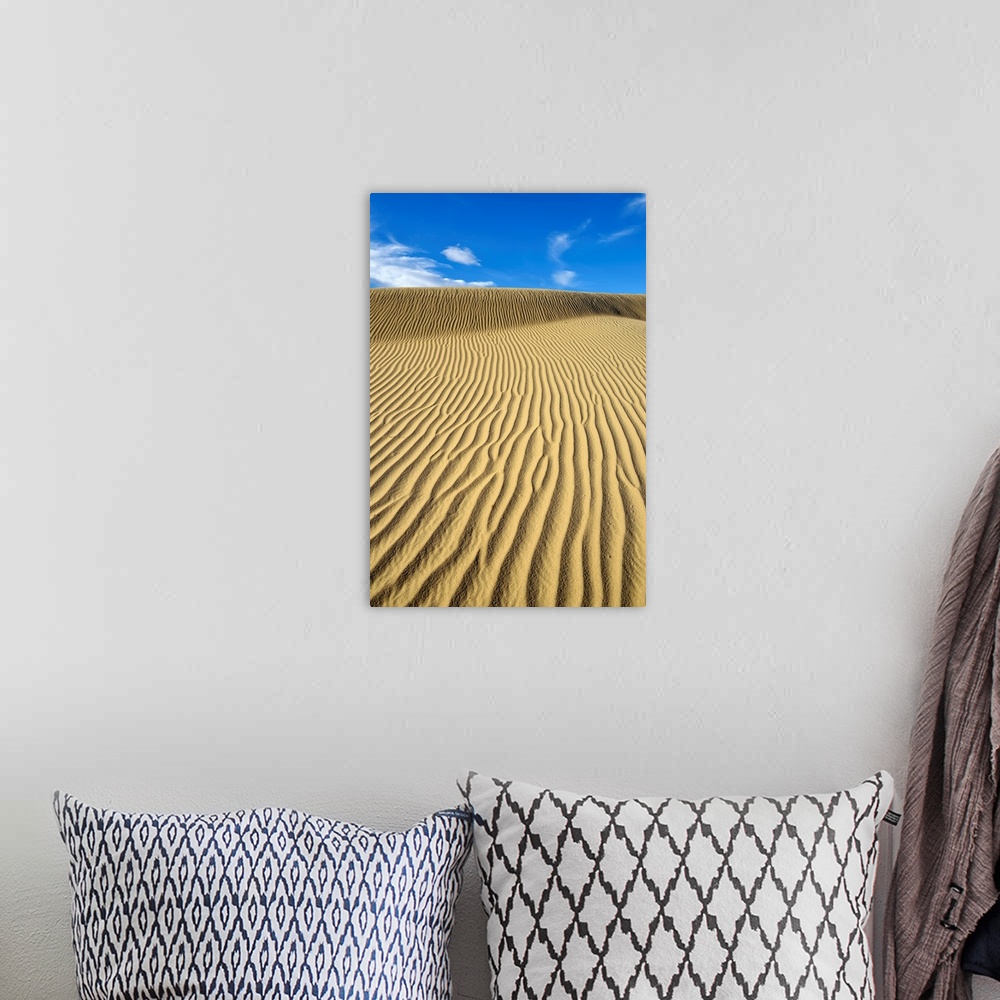 A bohemian room featuring USA, California, Death Valley, Ripples in the sand, Mesquite Flat Sand Dunes.