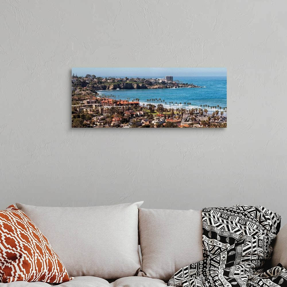 A bohemian room featuring USA, California, La Jolla, Panoramic view of La Jolla Shores and La Jolla Cove.