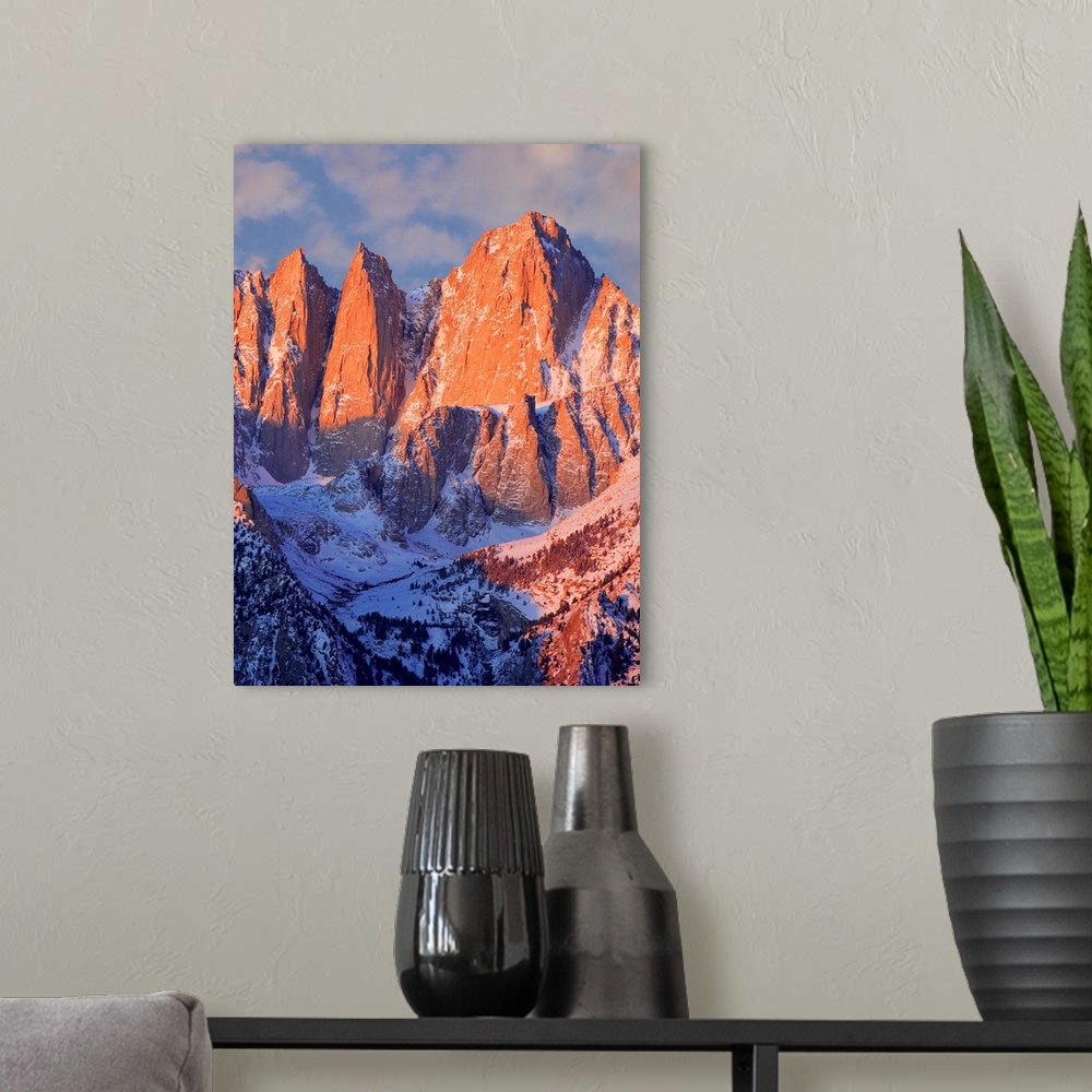 A modern room featuring USA, California, Mt. Whitney. Mountain landscape in winter.
