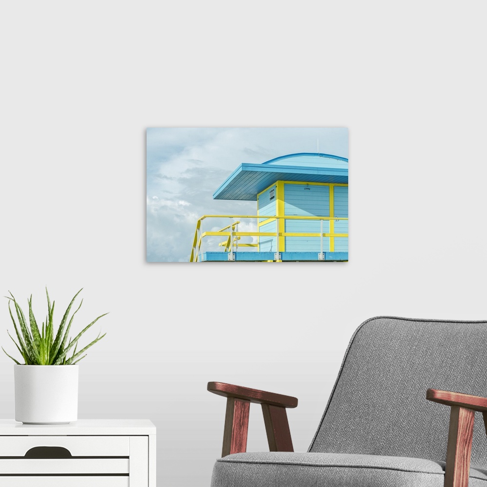 A modern room featuring USA, Florida, Miami Beach, Colorful Lifeguard Station