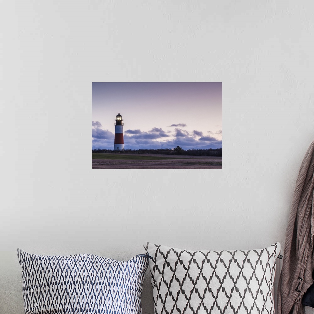 A bohemian room featuring USA, Massachusetts, Nantucket Island, Sankaty, Sankaty Head Lighthouse At Dawn