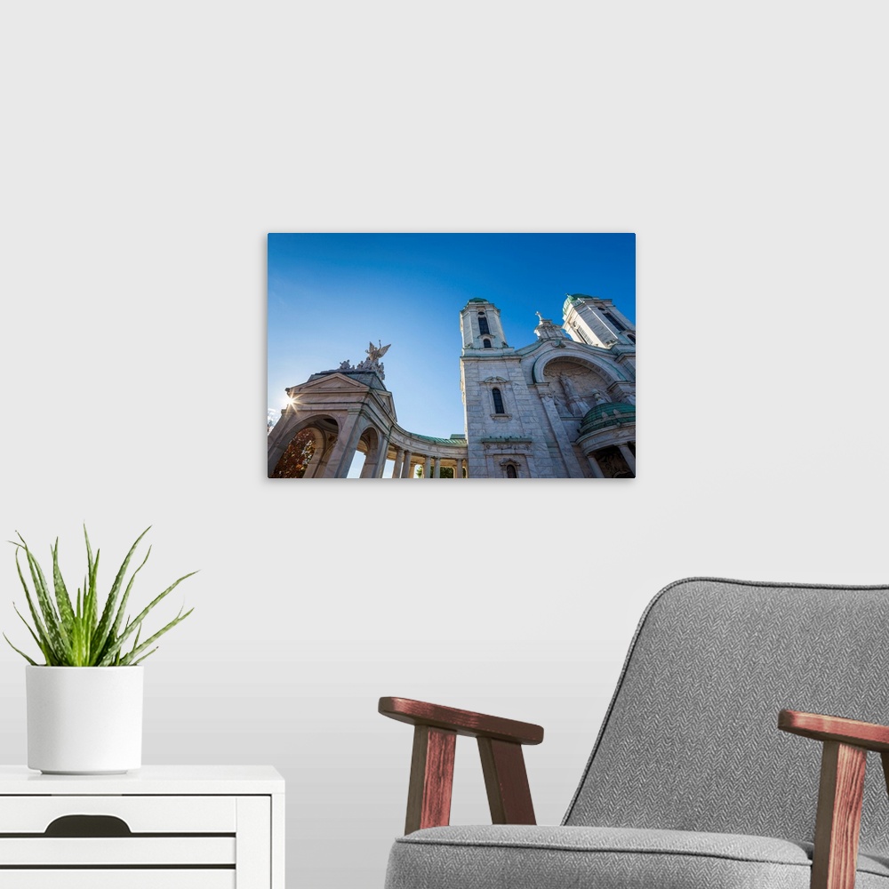 A modern room featuring USA, New York, Western New York, Buffalo, Our Lady of Victory Basilica, exterior.