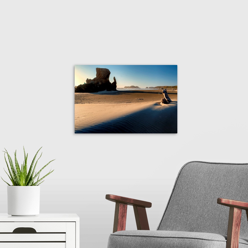A modern room featuring USA, Oregon, Bandon. Beach landscape.