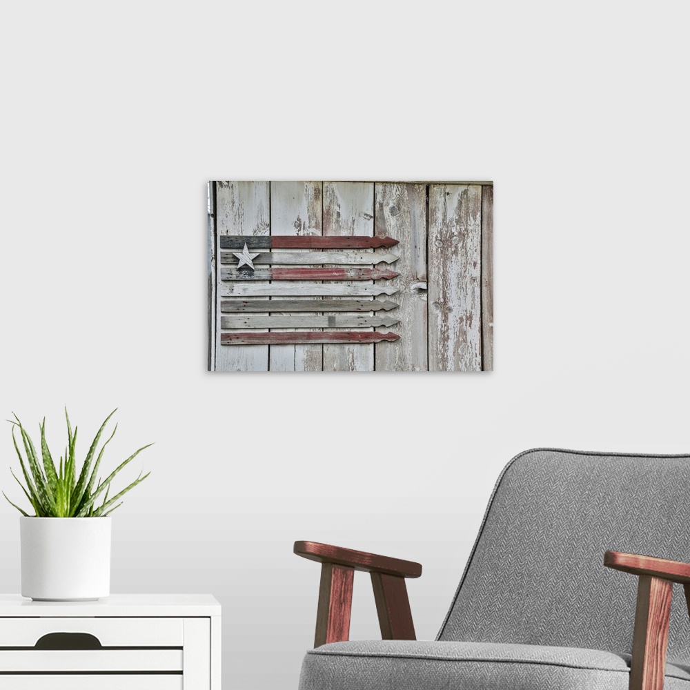 A modern room featuring USA, Washington State, Palouse, American Flag In Benge