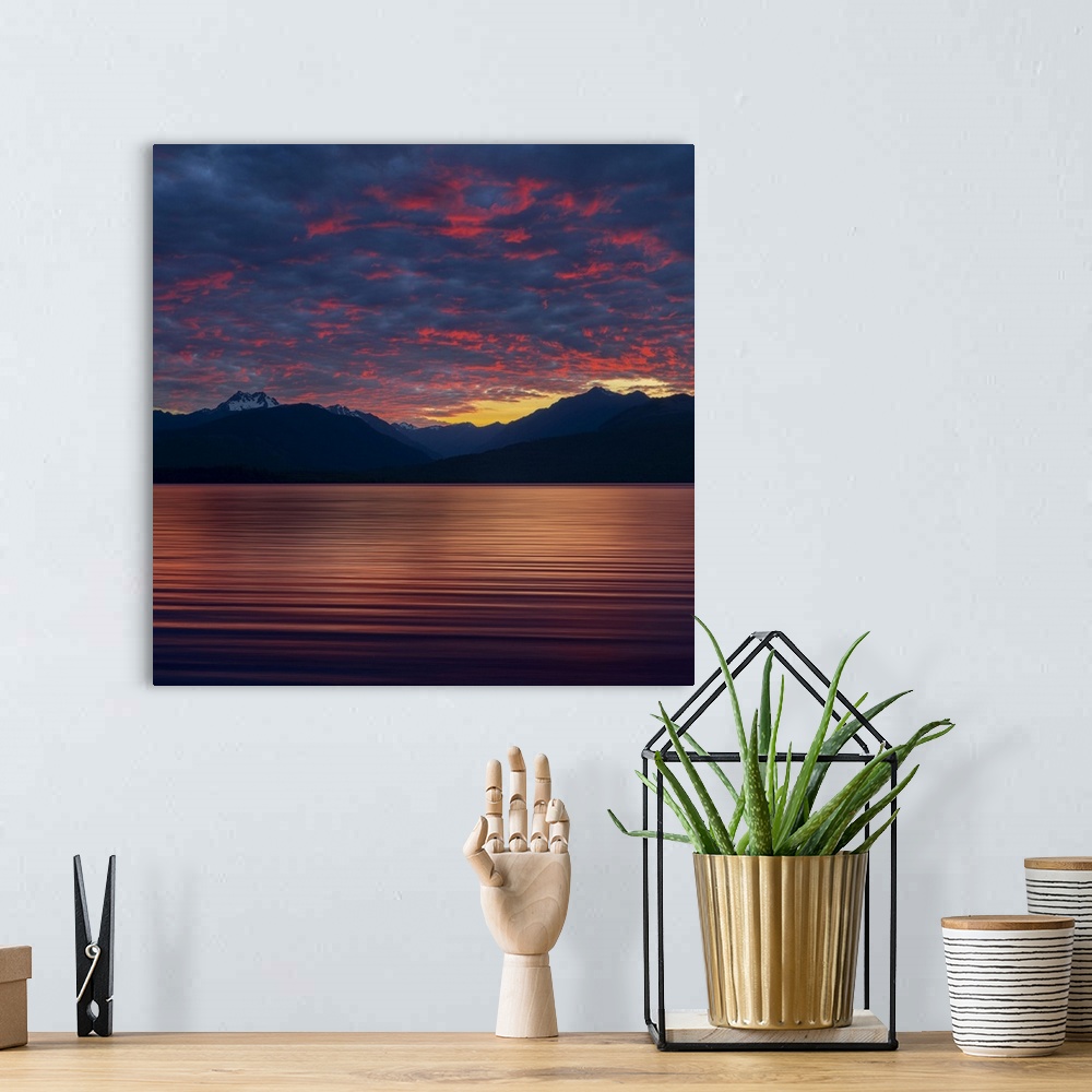 A bohemian room featuring USA, Washington state, Seabeck. Sunset over hood canal.
