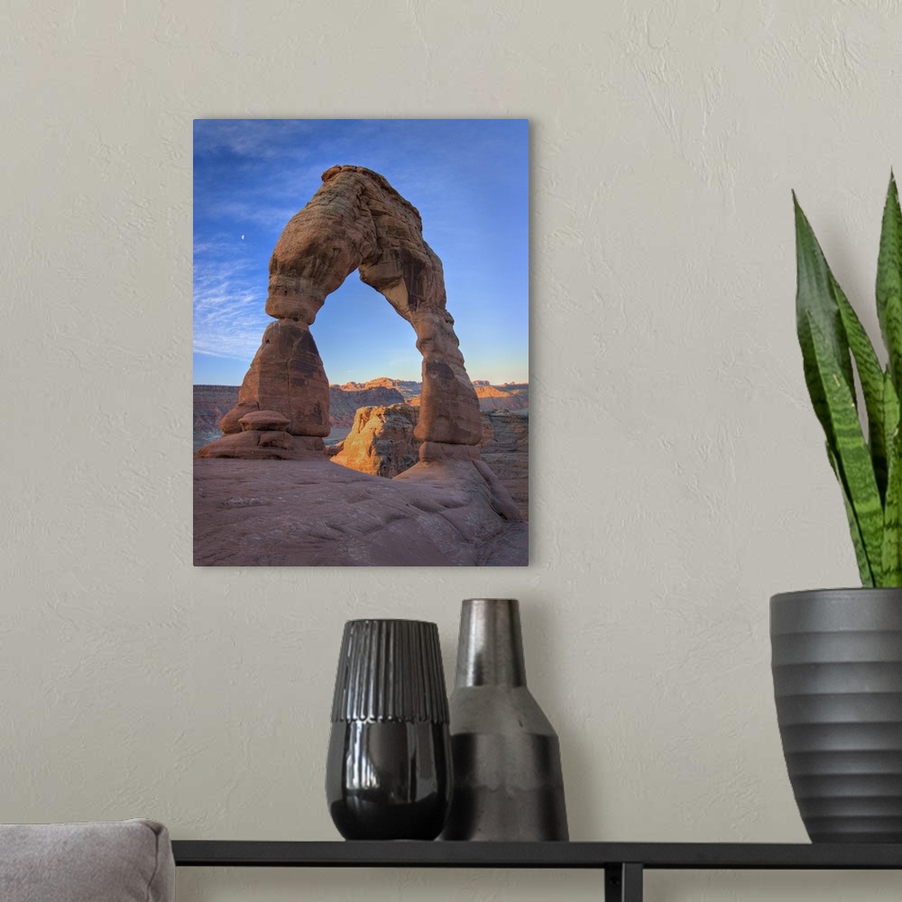 A modern room featuring USA, Utah, Arches National Park. The Delicate Arch at sunrise.