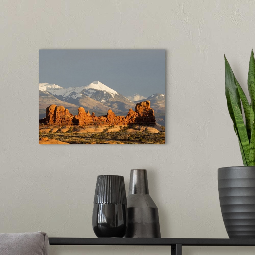 A modern room featuring USA, Utah. Arches National Park, Rock Formations and La Sal Mountains
