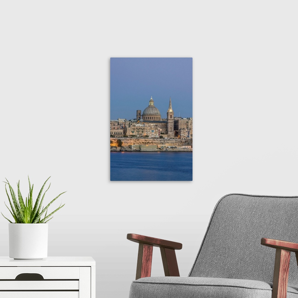 A modern room featuring Europe, Malta, Valletta, Historic Skyline at Dusk.