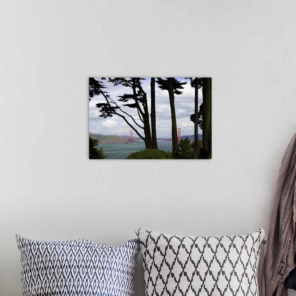 A bohemian room featuring View of Golden Gate Bridge from Lincoln Park, San Francisco, CA