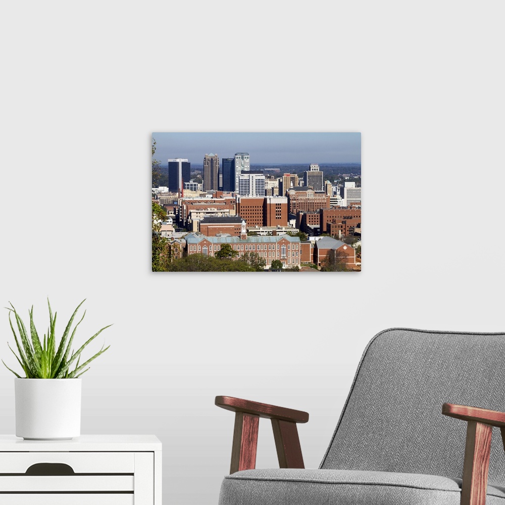A modern room featuring View of the city of Birmingham taken from Vulcan Park, Alabama, USA.