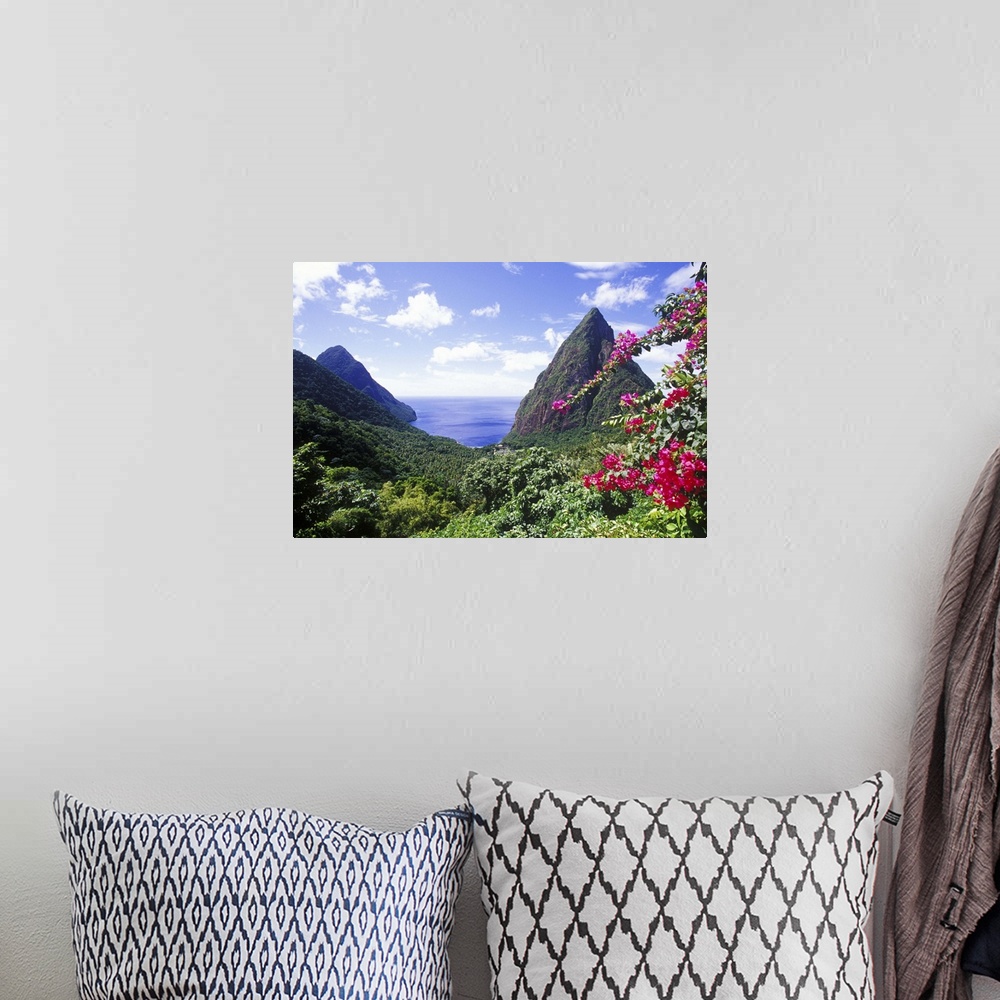 A bohemian room featuring View of the Pitons, Souffriere, St Lucia, Caribbean