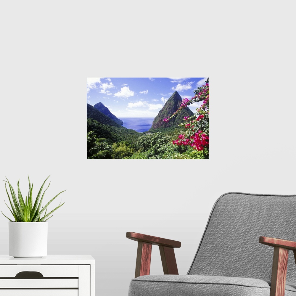 A modern room featuring View of the Pitons, Souffriere, St Lucia, Caribbean