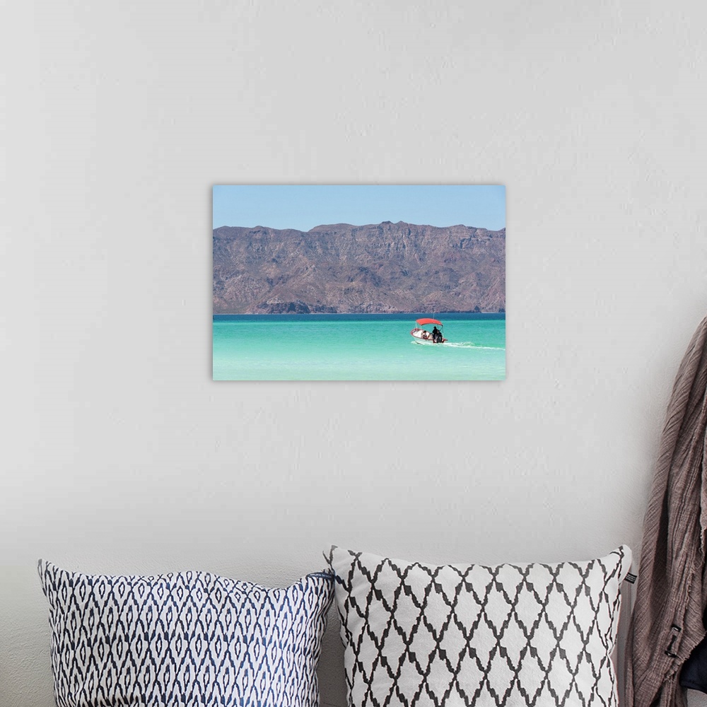 A bohemian room featuring Mexico, Baja California Sur, Sea of Cortez. View to mainland from Isla Coronado.